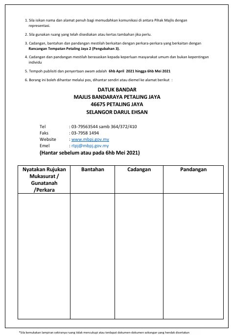 Borang Section 13 Page 2 - Concerns Table